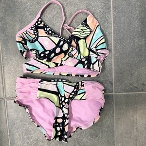 Justice Kids Butterfly Print bathing suit
